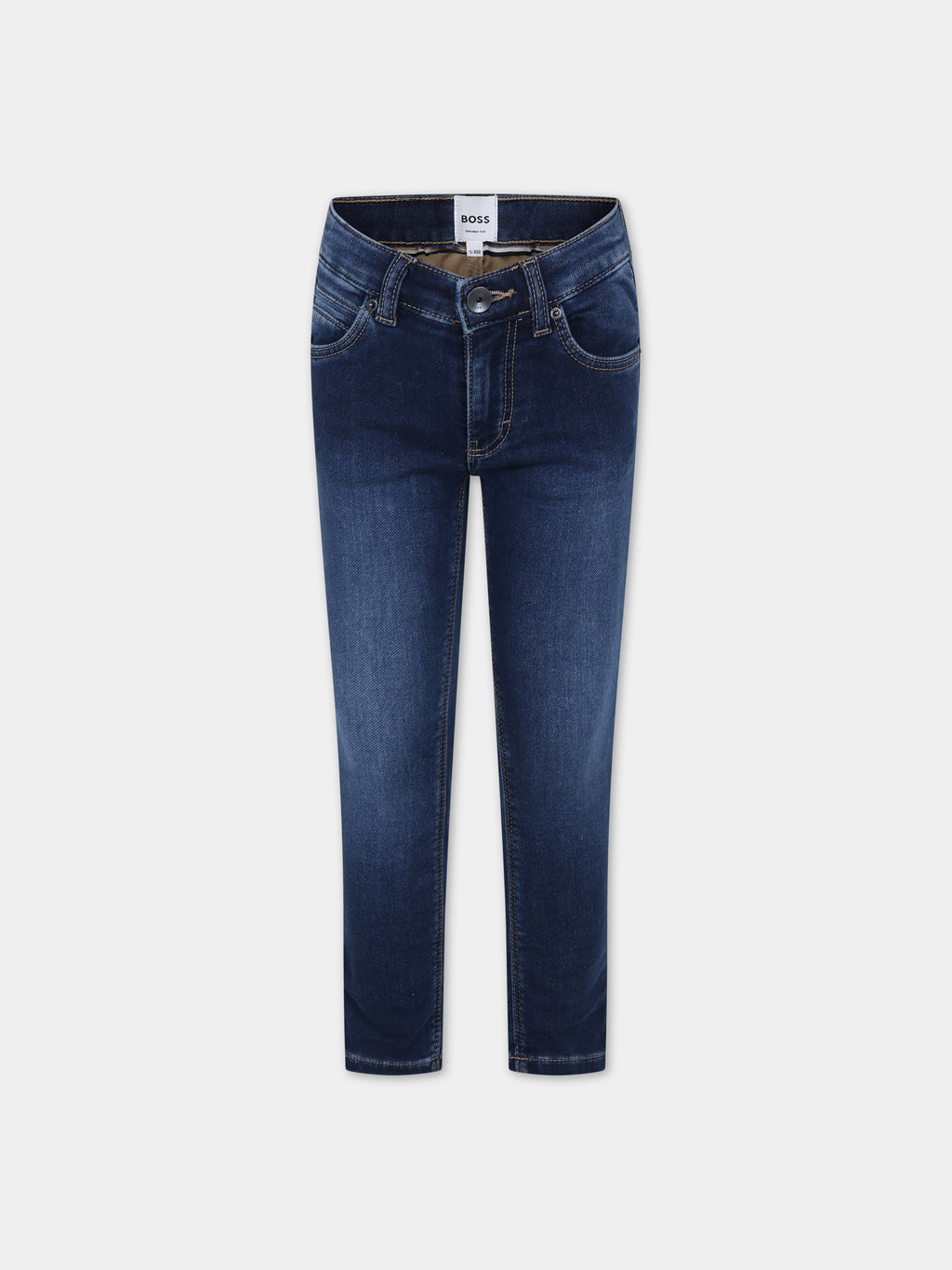 Blue skinny jeans for boy with logo